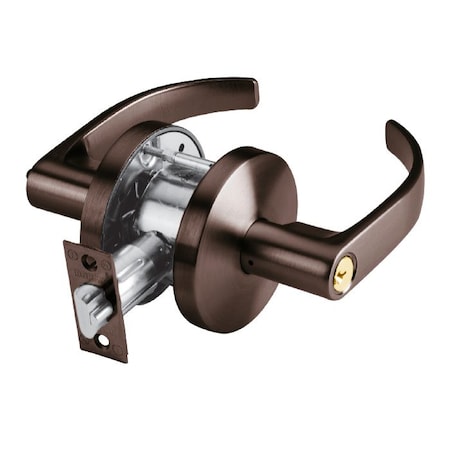 Dorma Grade 2 Cylindrical Lock, 25-Exit, Blank Plate x Lever, LC-Lever, C-Rose, Oil Rubbed Dark Bronze,  C525-LCC-613
